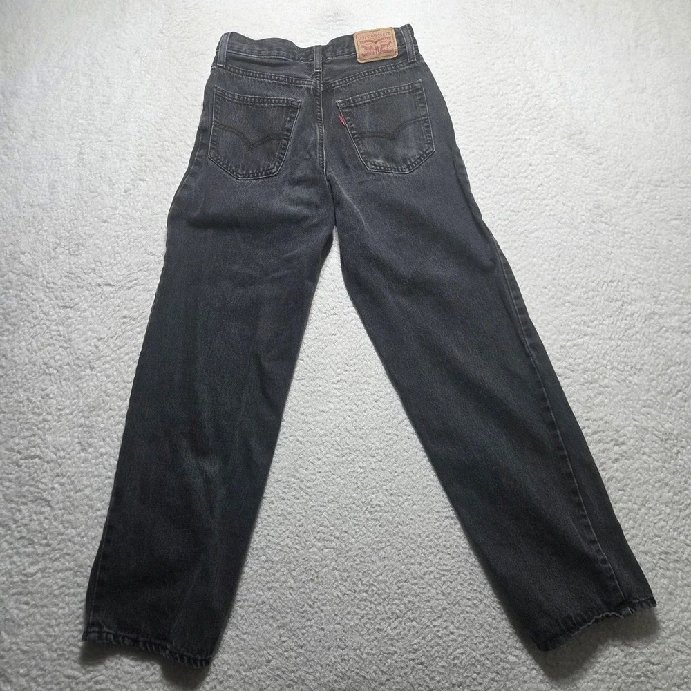 Levi's 94 Baggy Jeans Black Women's Size 25 High Waisted Denim Relaxed Faded - Picture 7 of 9